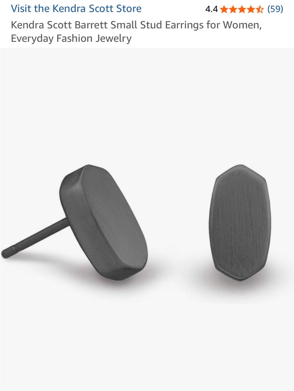 Kendra Scott Barrett Hexagon Stud Earrings - Gunmetal metal